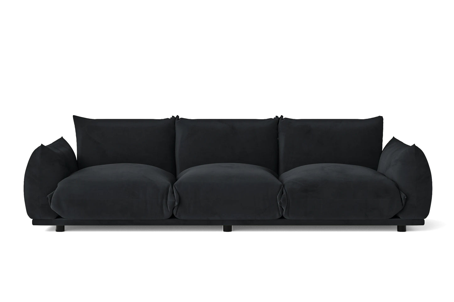 Minneapolis 3 Seater Sofa Dark Grey Velvet