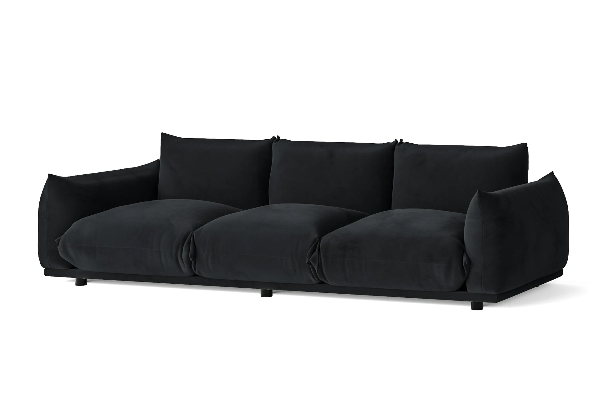 Minneapolis 3 Seater Sofa Dark Grey Velvet