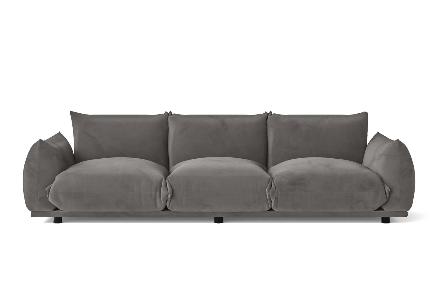 Minneapolis 3 Seater Sofa Grey Velvet