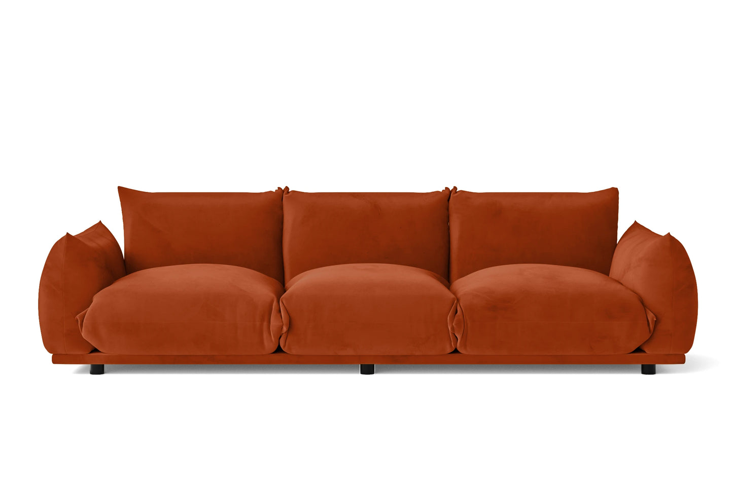 Minneapolis 3 Seater Sofa Orange Velvet