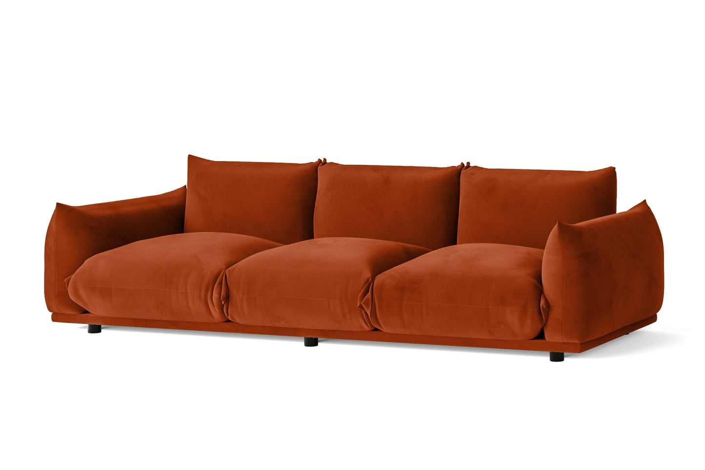 Minneapolis 3 Seater Sofa Orange Velvet