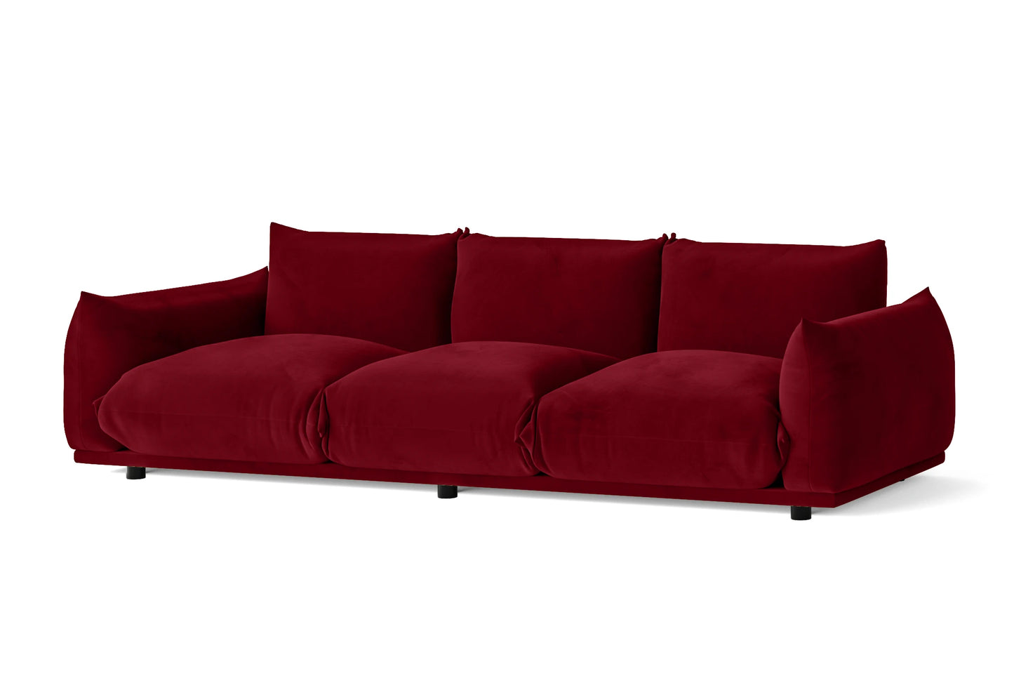 Minneapolis 3 Seater Sofa Red Velvet