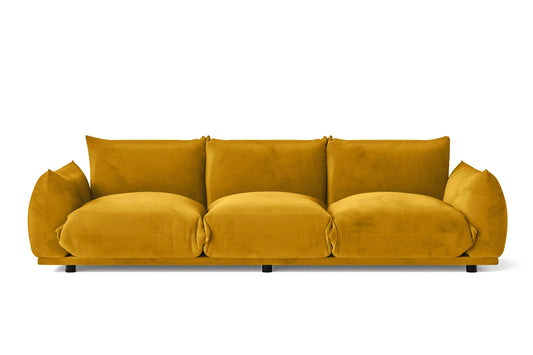 Minneapolis 3 Seater Sofa Yellow Velvet