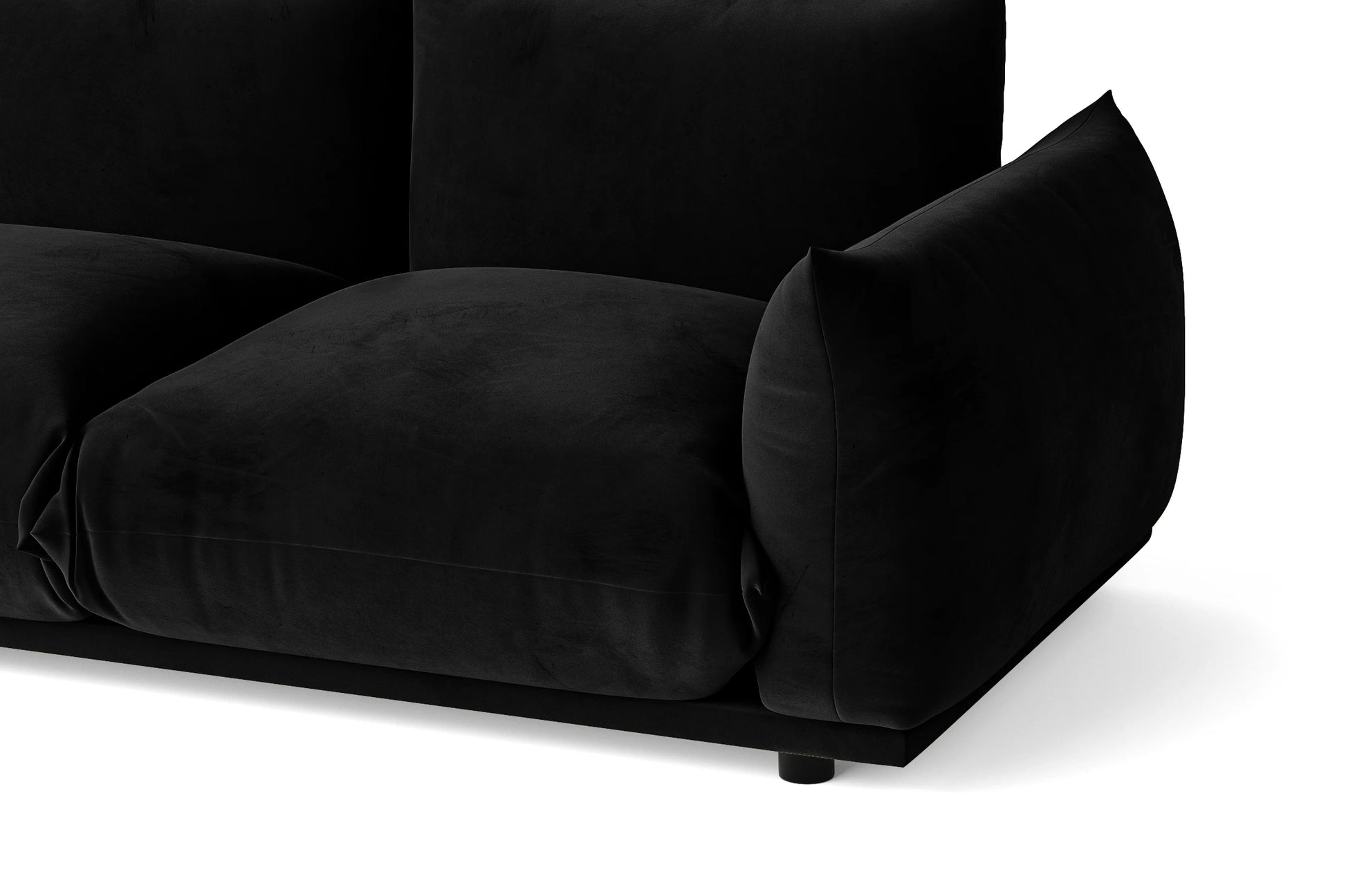 Minneapolis 4 Seater Sofa Black Velvet