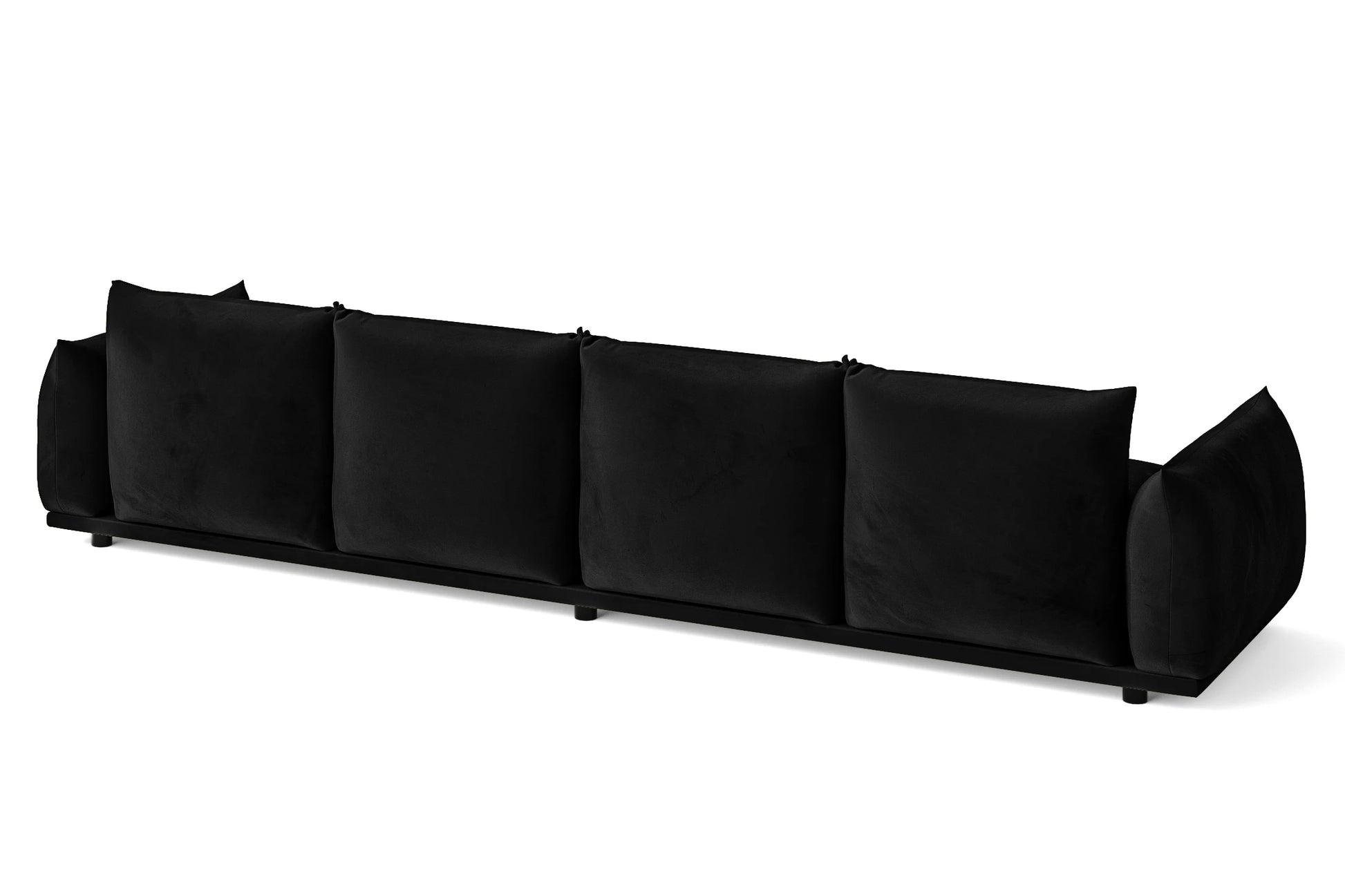 Minneapolis 4 Seater Sofa Black Velvet