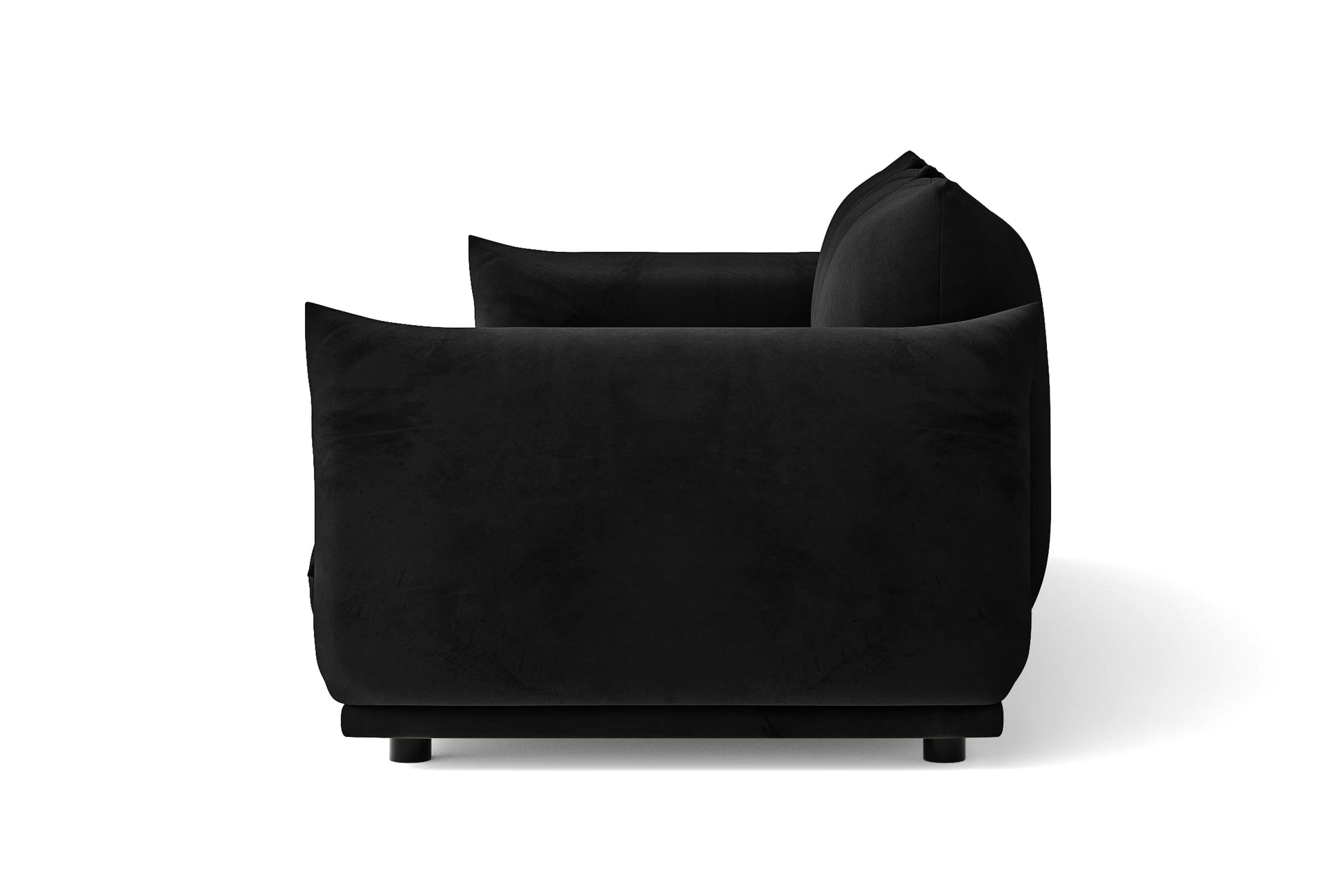 Minneapolis 4 Seater Sofa Black Velvet