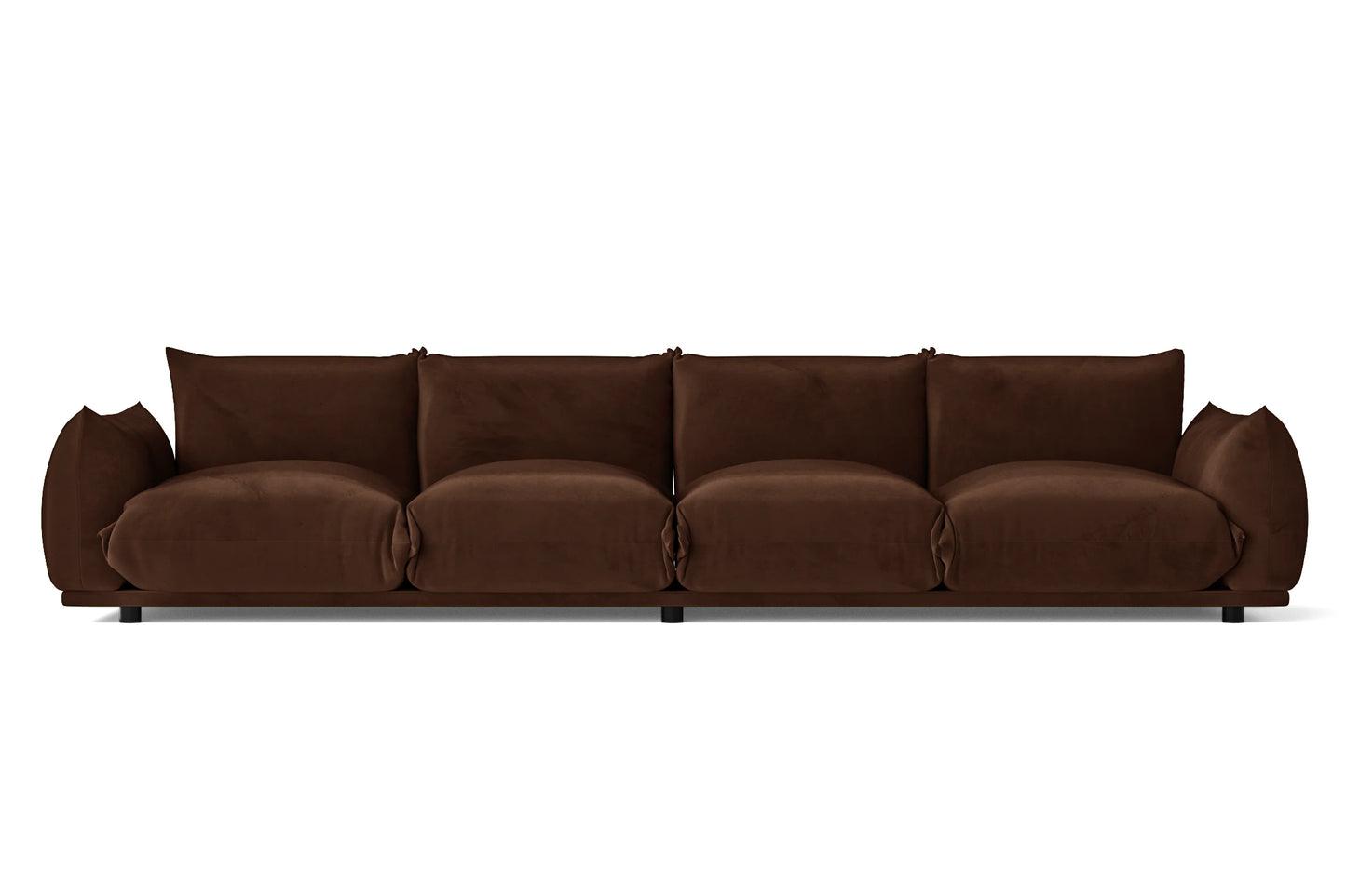 Minneapolis 4 Seater Sofa Coffee Brown Velvet