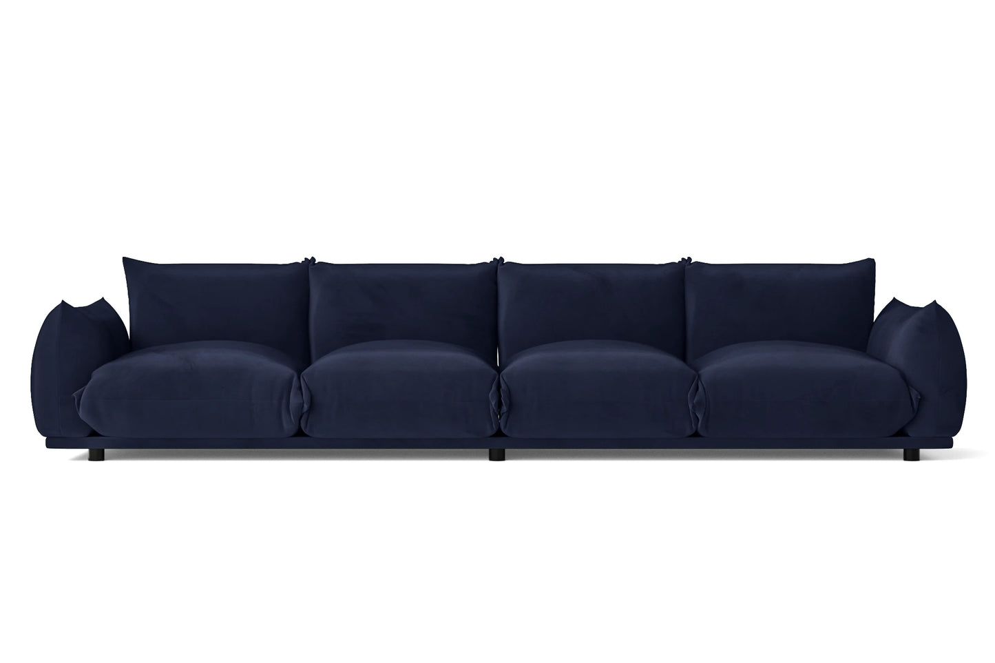 Minneapolis 4 Seater Sofa Dark Blue Velvet