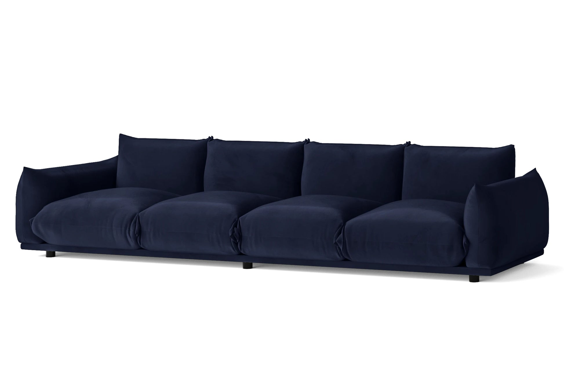 Minneapolis 4 Seater Sofa Dark Blue Velvet