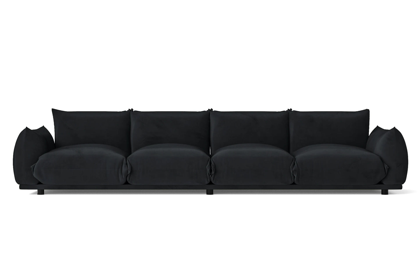 Minneapolis 4 Seater Sofa Dark Grey Velvet