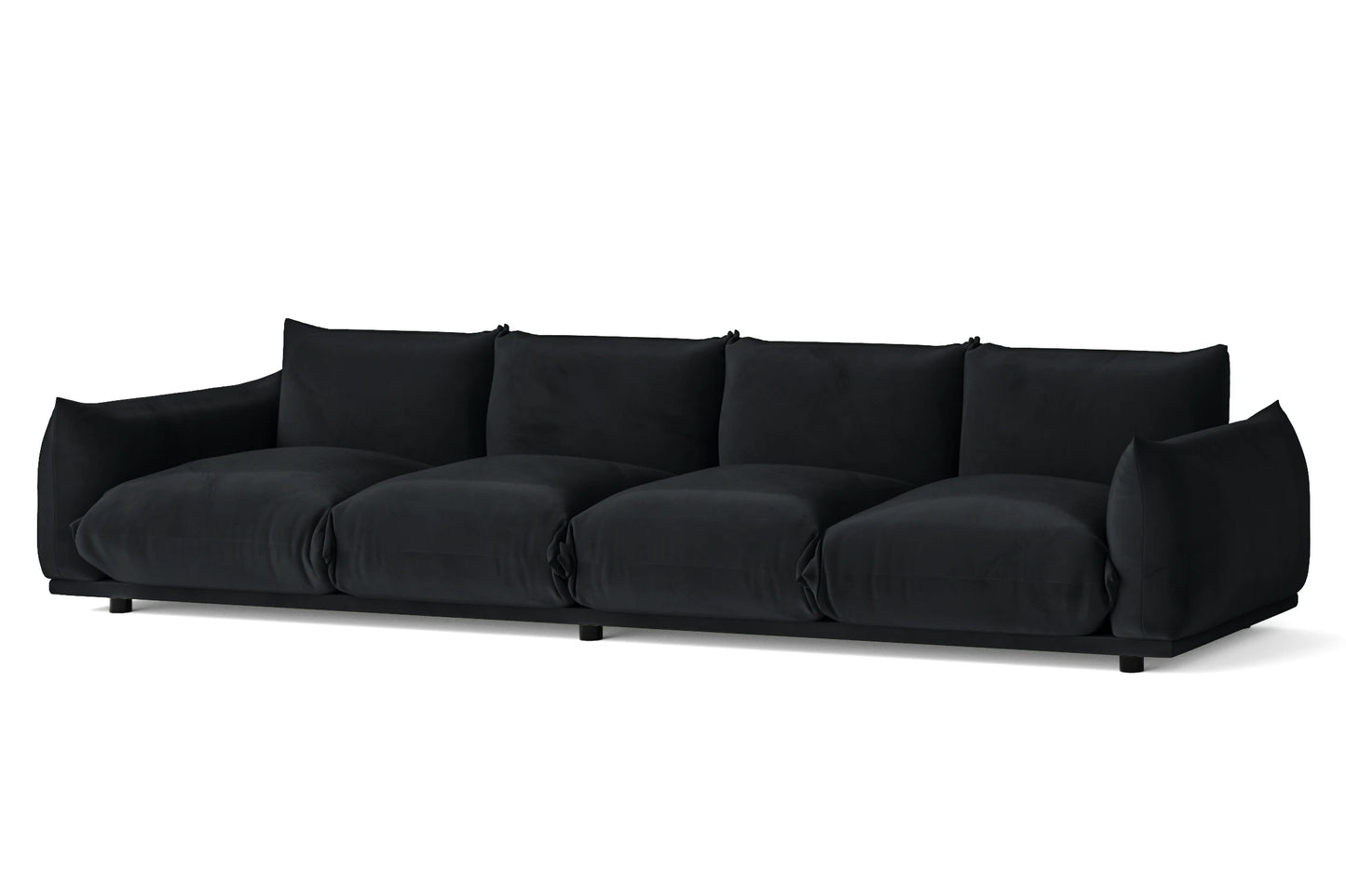 Minneapolis 4 Seater Sofa Dark Grey Velvet