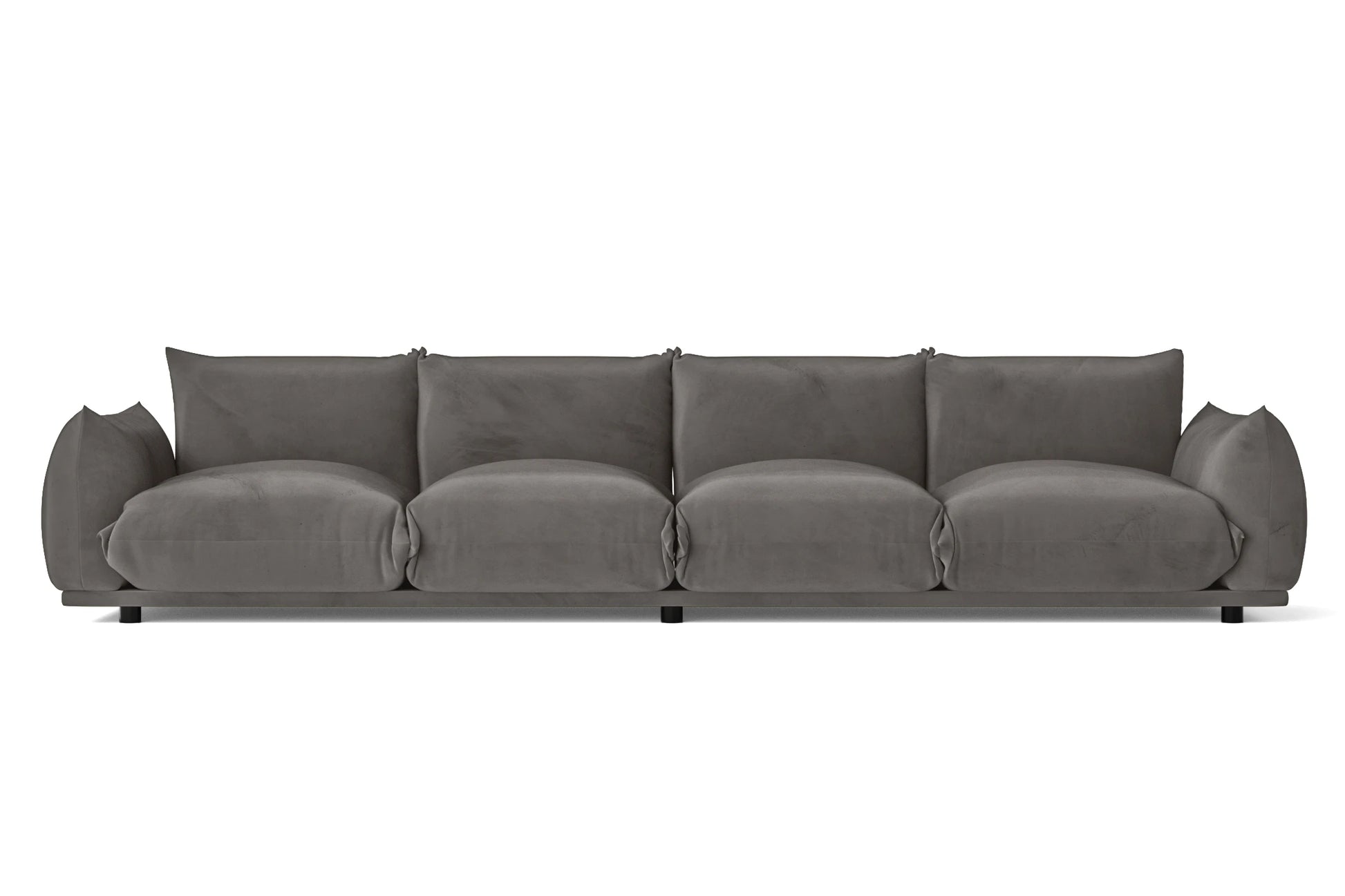 Minneapolis 4 Seater Sofa Grey Velvet