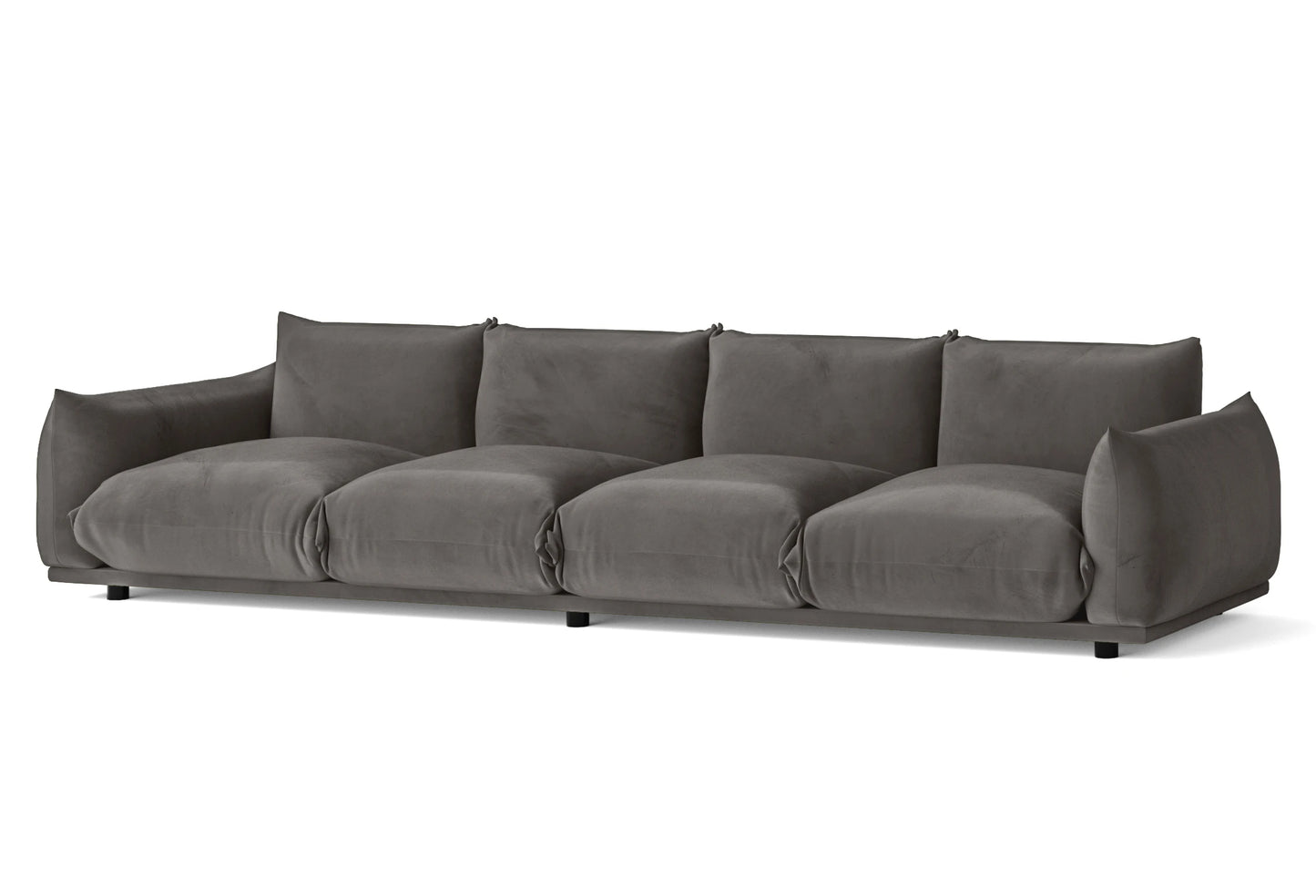 Minneapolis 4 Seater Sofa Grey Velvet