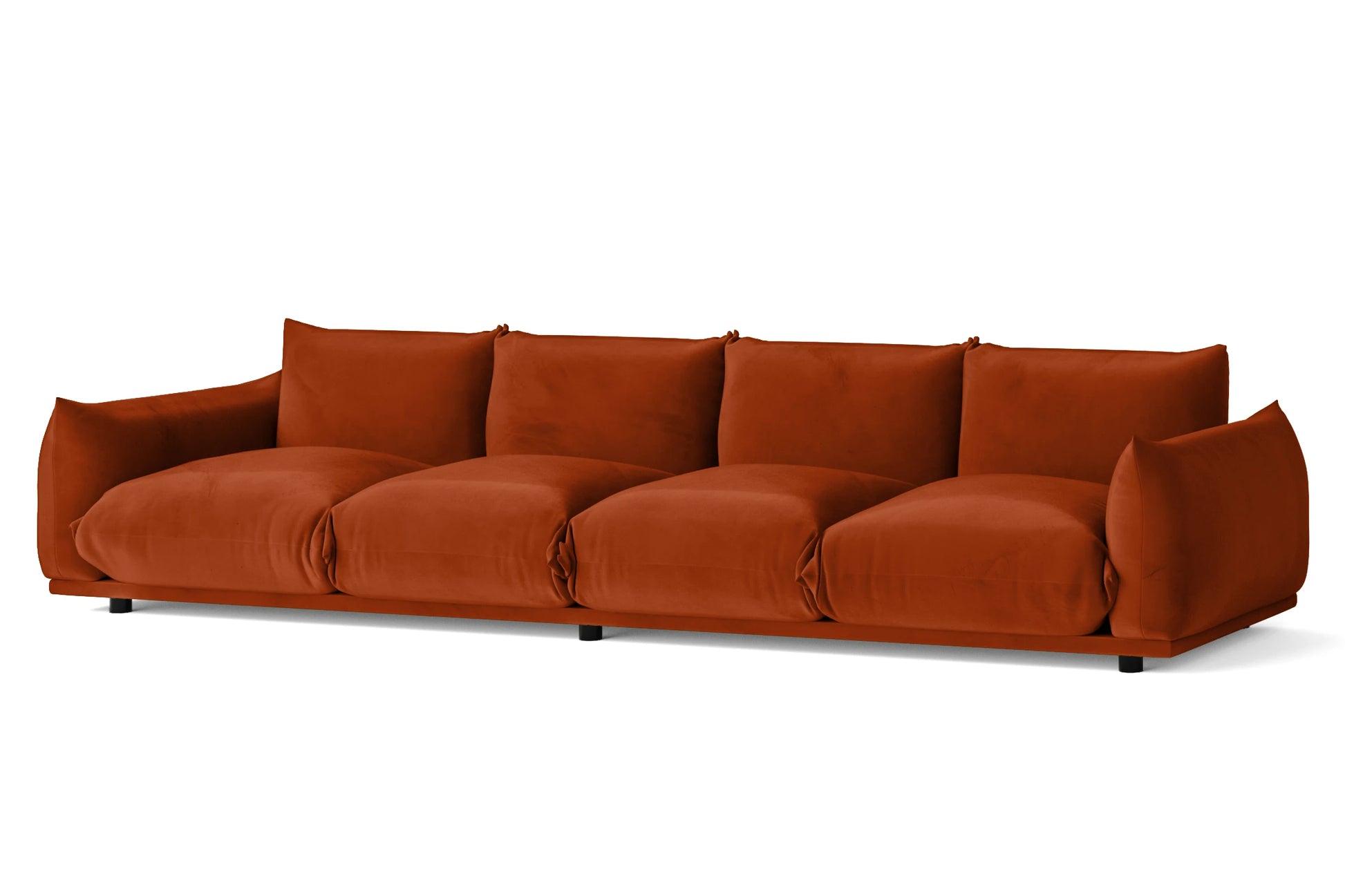 Minneapolis 4 Seater Sofa Orange Velvet