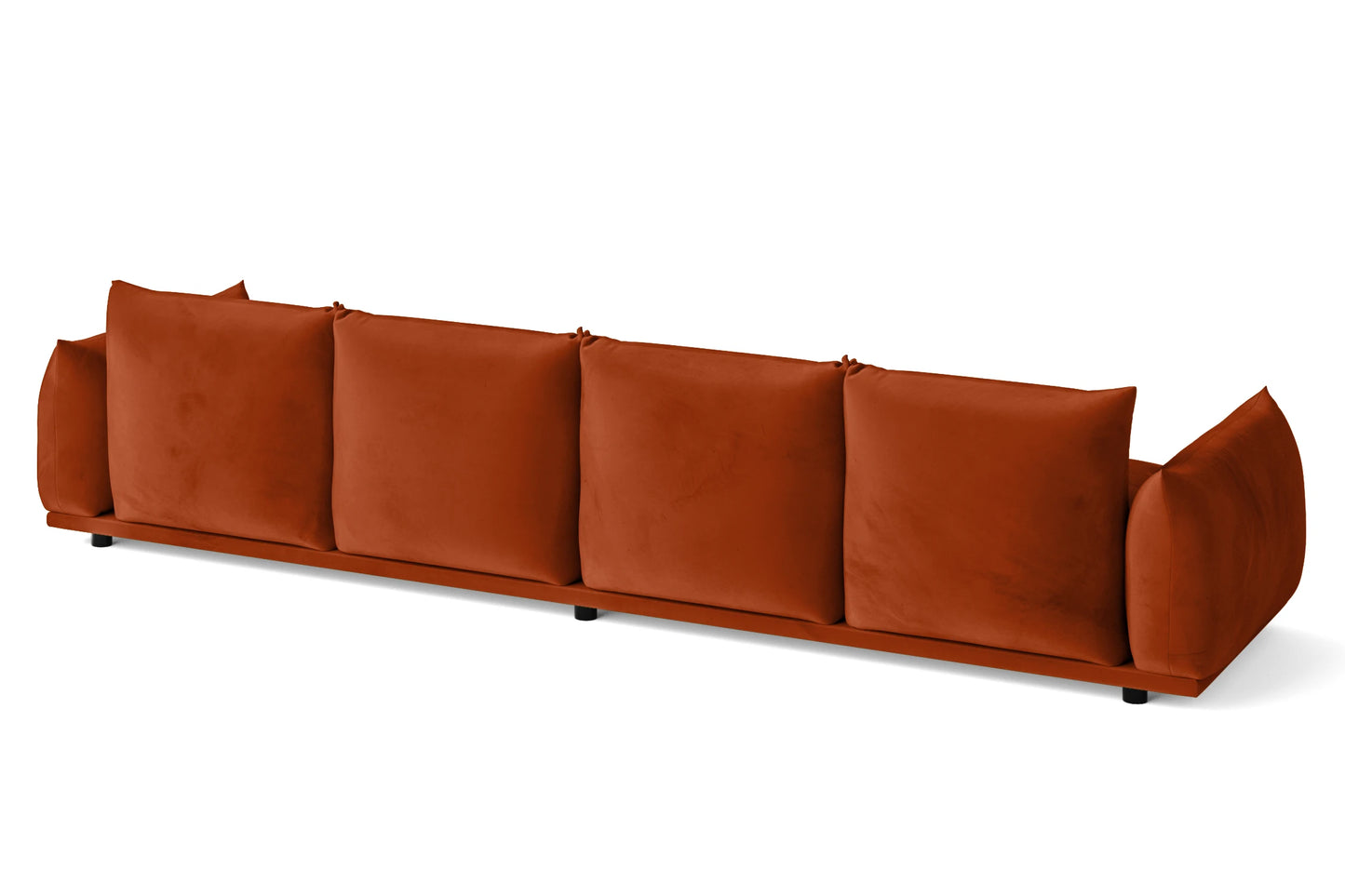 Minneapolis 4 Seater Sofa Orange Velvet