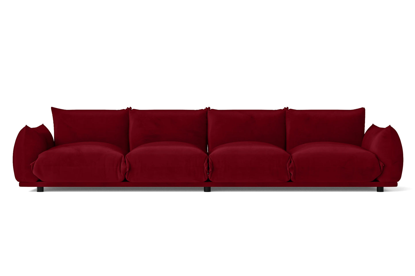 Minneapolis 4 Seater Sofa Red Velvet