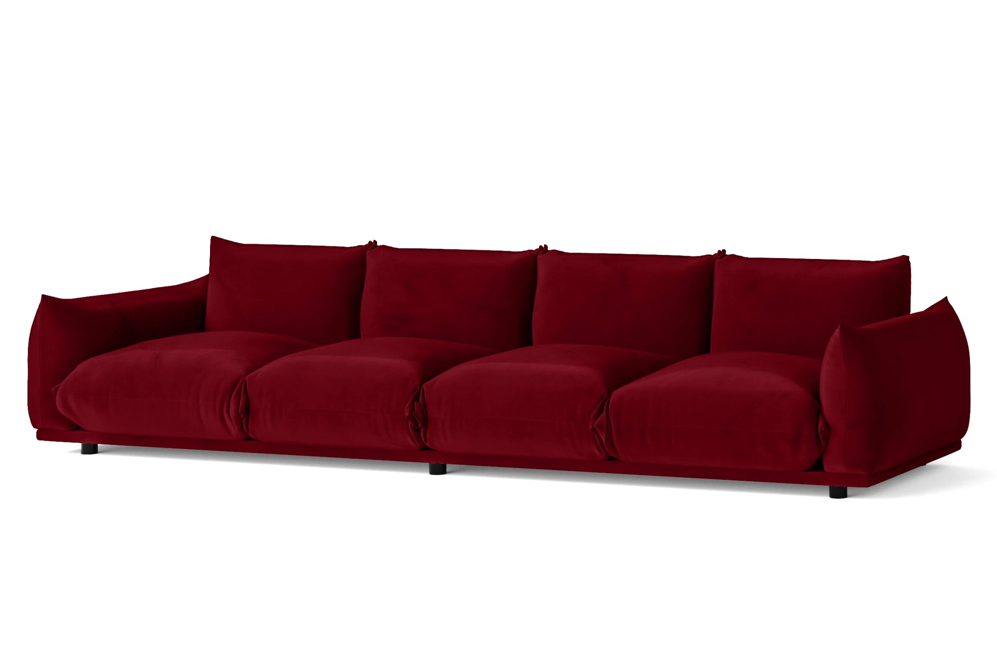 Minneapolis 4 Seater Sofa Red Velvet