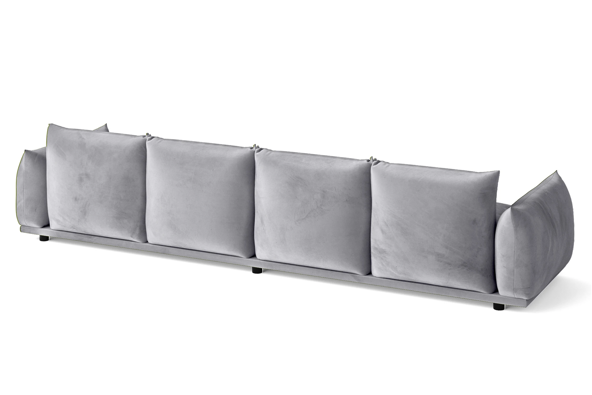 Minneapolis 4 Seater Sofa Silver Velvet