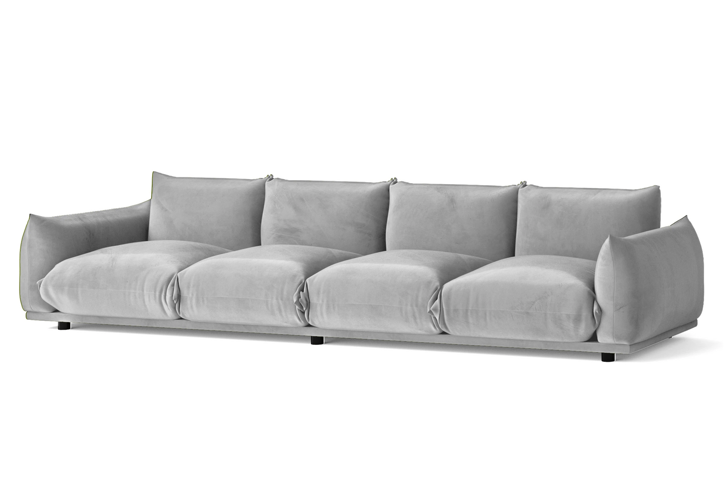 Minneapolis 4 Seater Sofa White Velvet