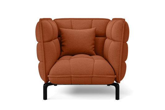 Modica Armchair Orange Linen Fabric