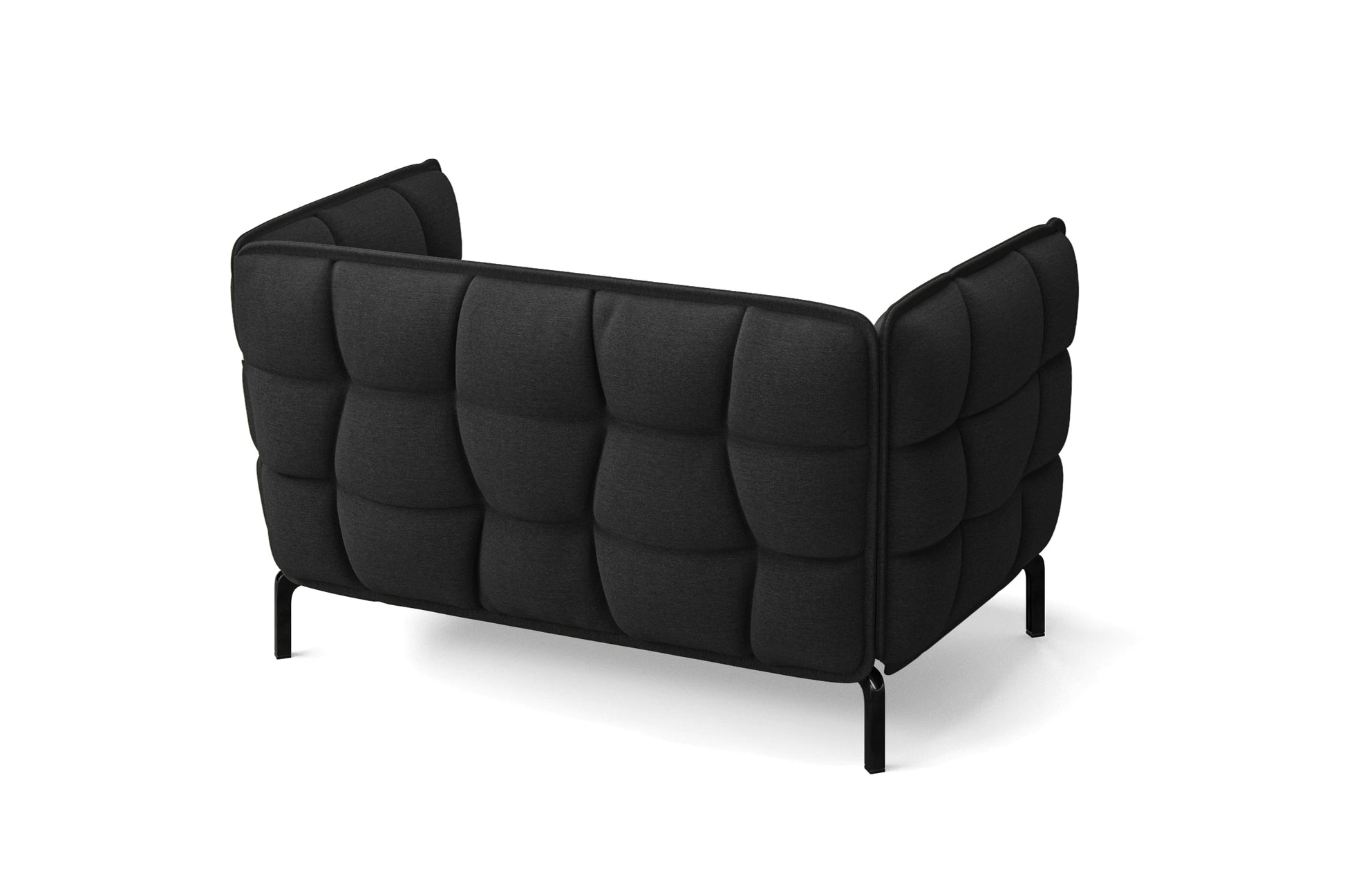 Modica 2 Seater Sofa Black Linen Fabric