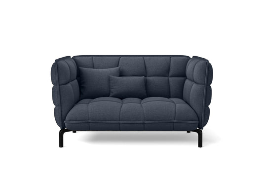 Modica 2 Seater Sofa Dark Blue Linen Fabric