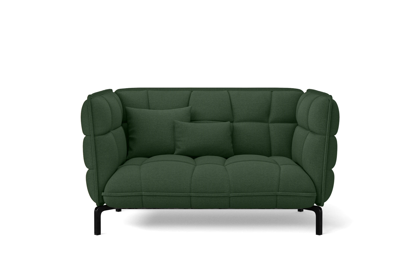 Modica 2 Seater Sofa Forest Green Linen Fabric