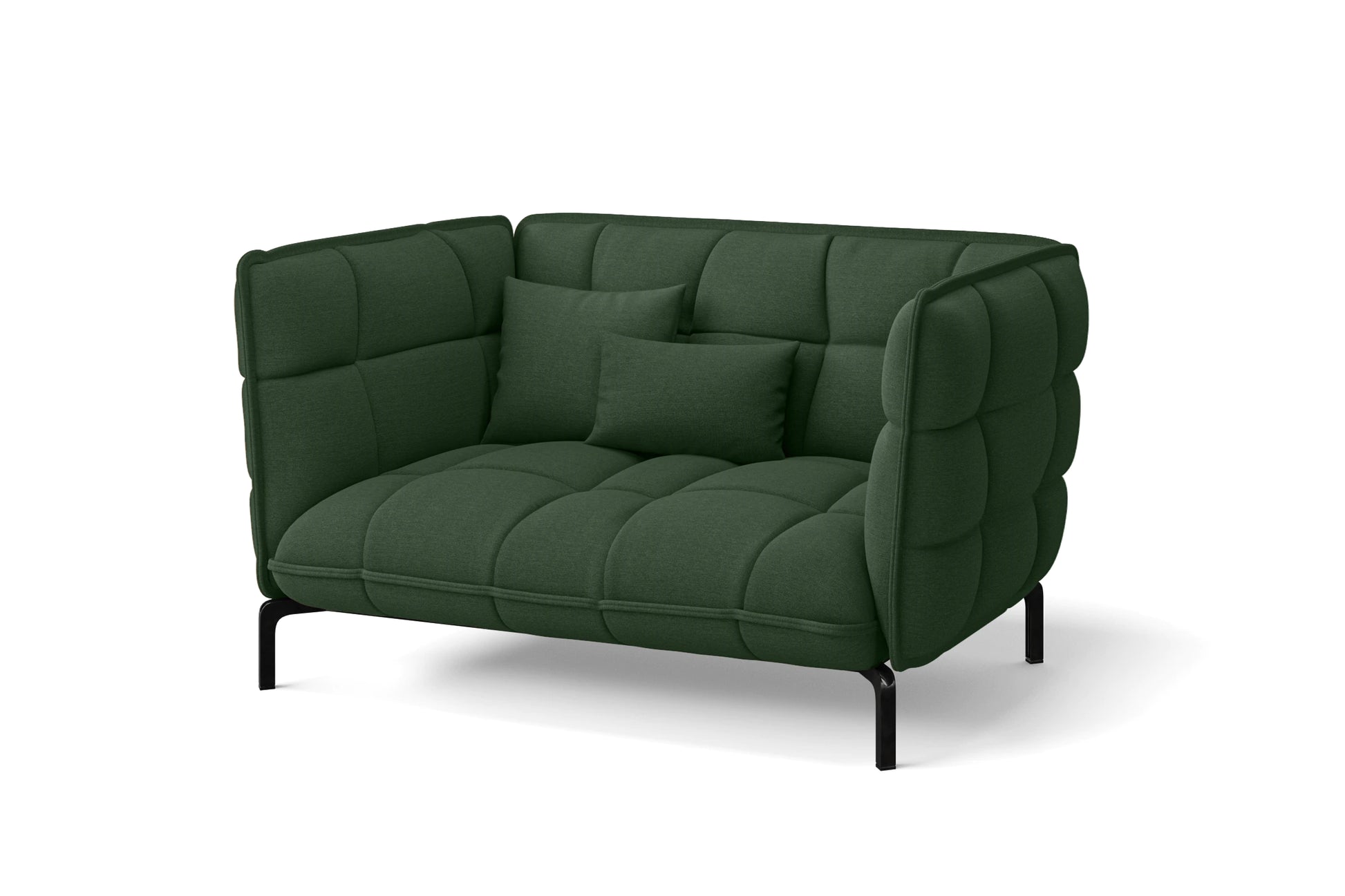 Modica 2 Seater Sofa Forest Green Linen Fabric