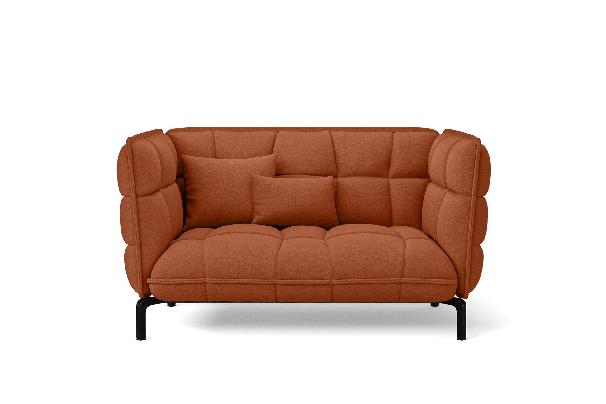 Modica 2 Seater Sofa Orange Linen Fabric