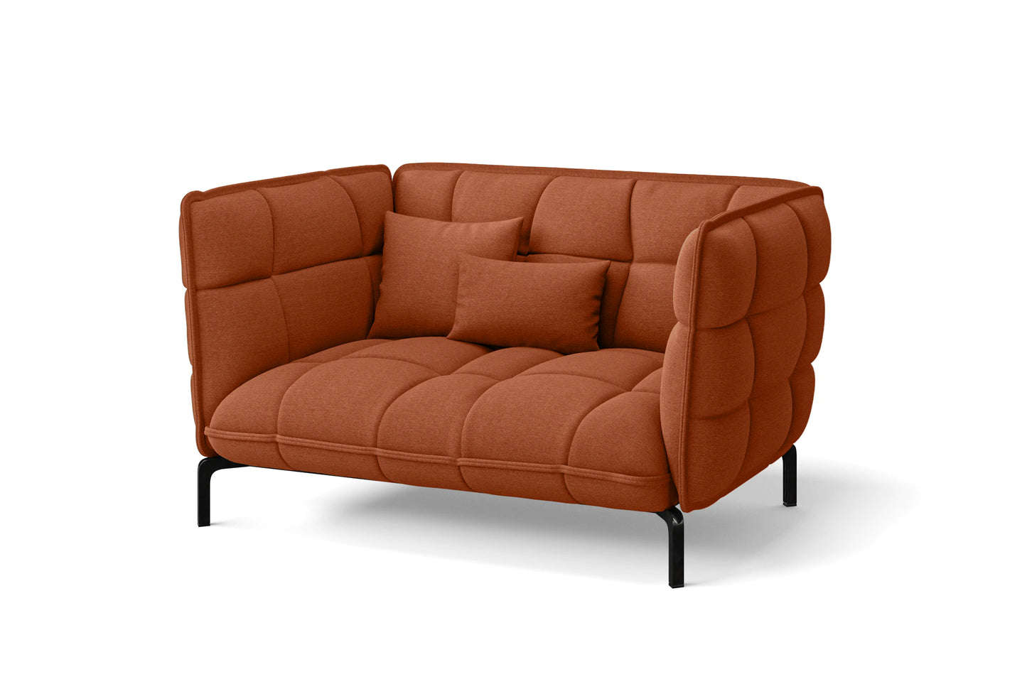 Modica 2 Seater Sofa Orange Linen Fabric