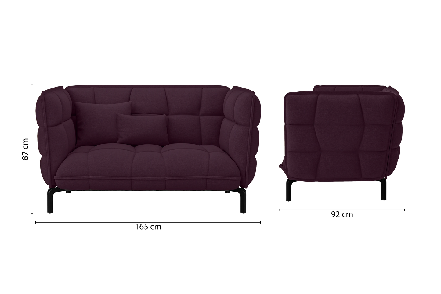 Modica 2 Seater Sofa Purple Linen Fabric