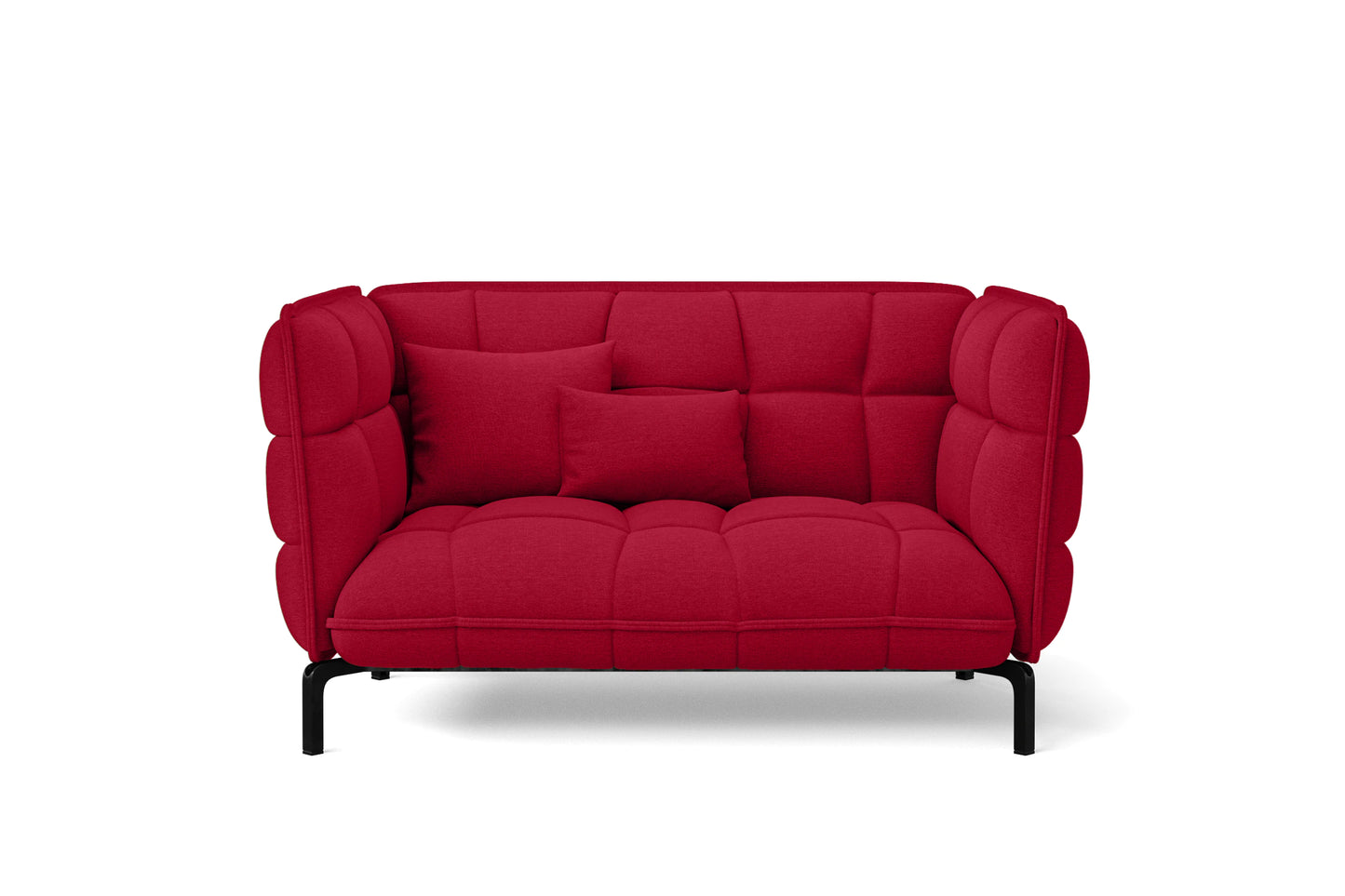 Modica 2 Seater Sofa Red Linen Fabric