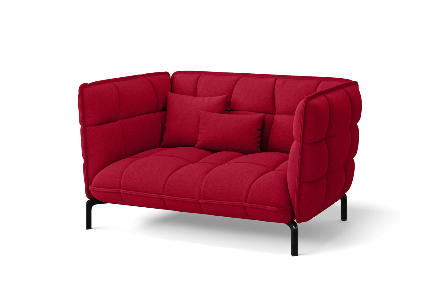 Modica 2 Seater Sofa Red Linen Fabric