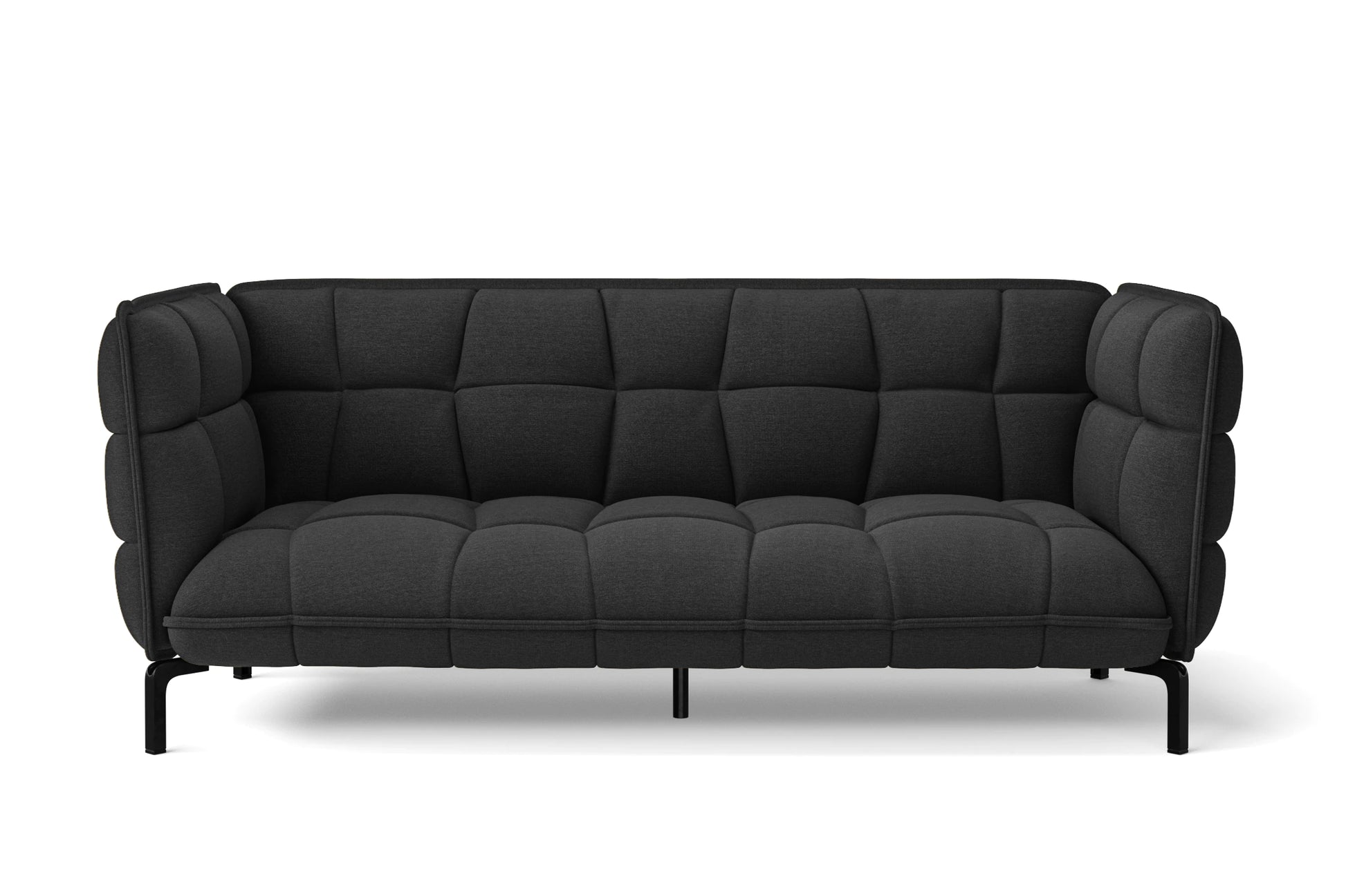 Modica 3 Seater Sofa Black Linen Fabric