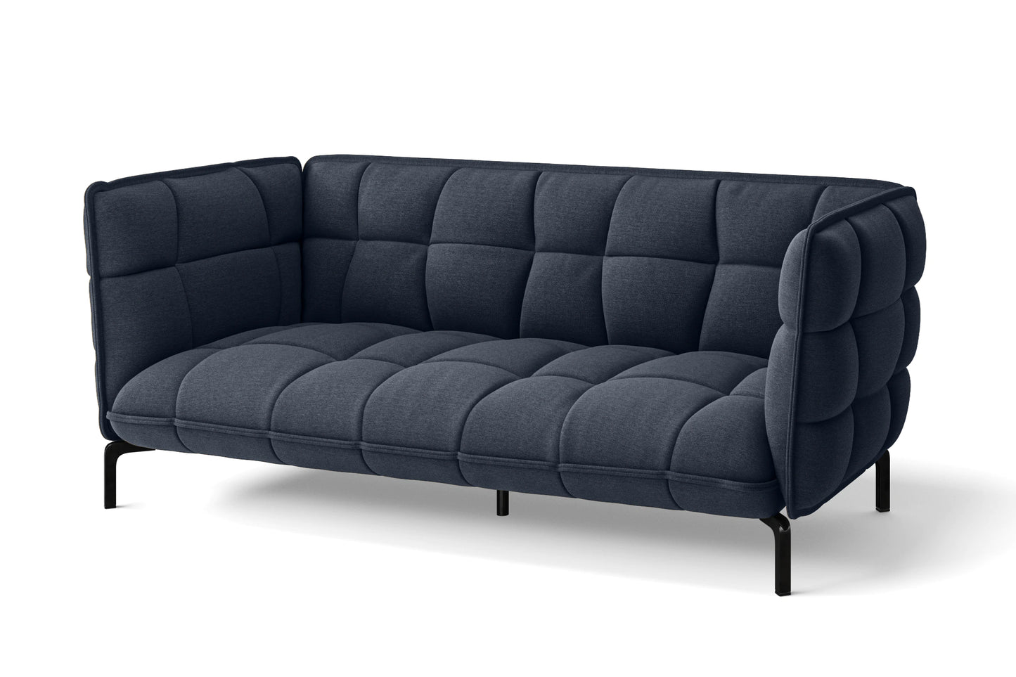 Modica 3 Seater Sofa Dark Blue Linen Fabric