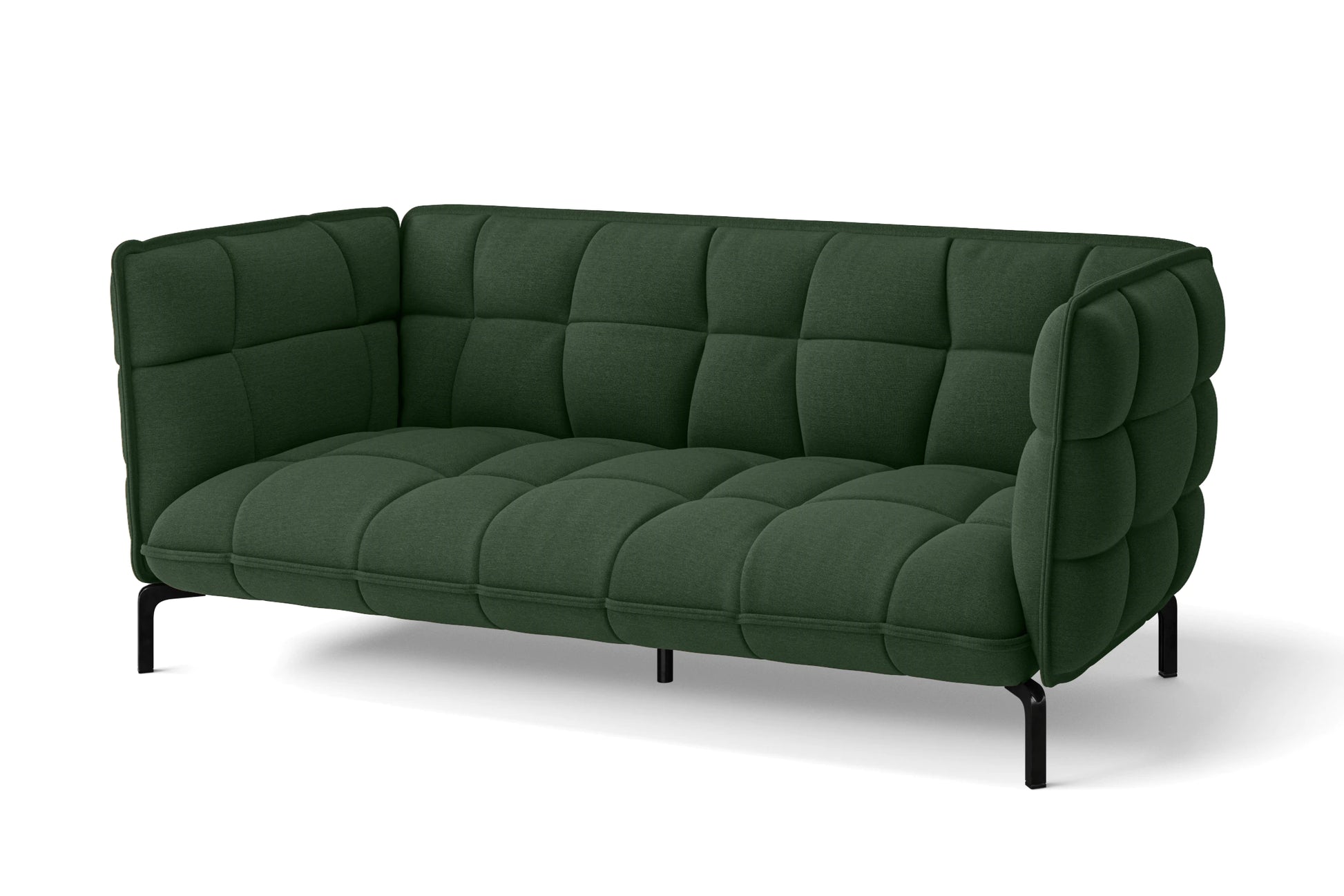 Modica 3 Seater Sofa Forest Green Linen Fabric