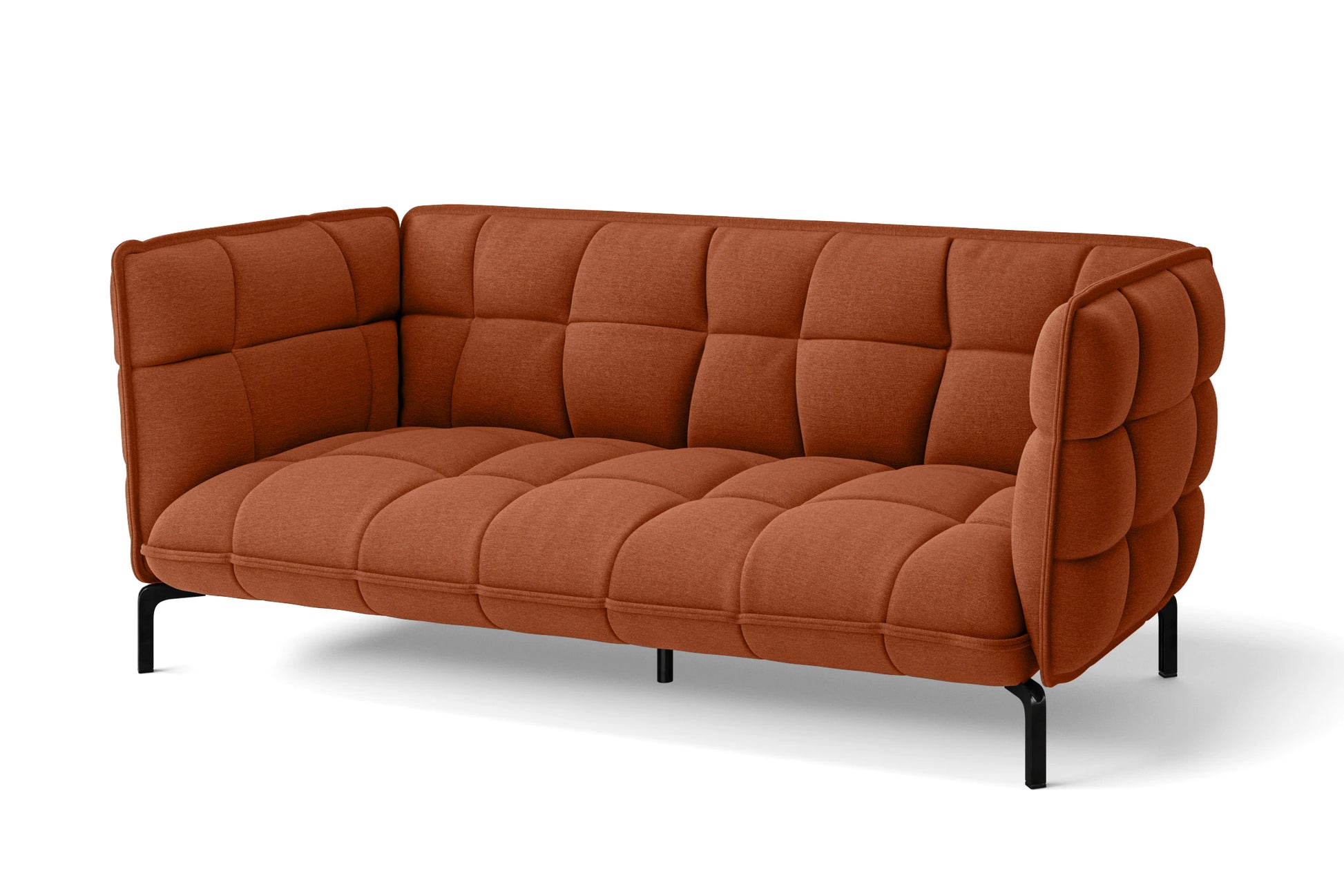 Modica 3 Seater Sofa Orange Linen Fabric