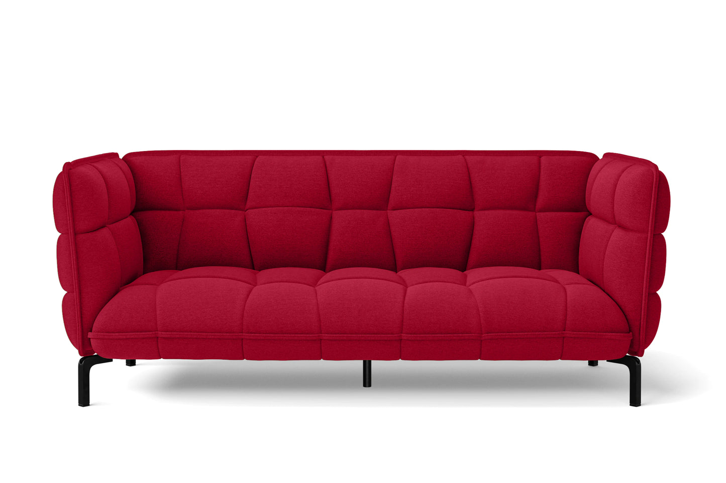 Modica 3 Seater Sofa Red Linen Fabric