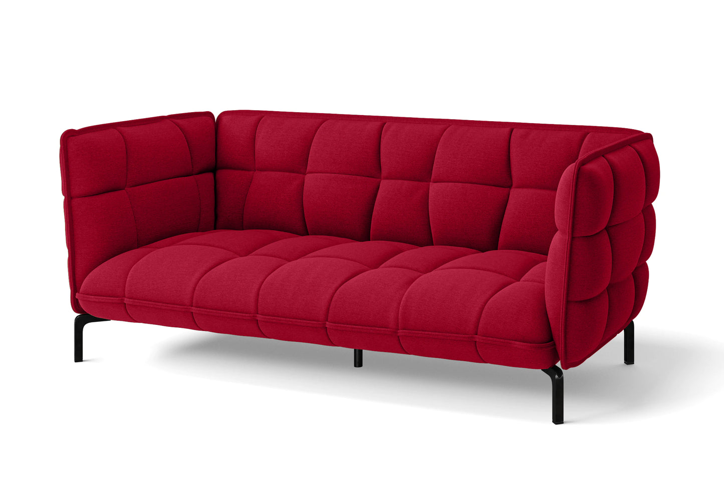 Modica 3 Seater Sofa Red Linen Fabric