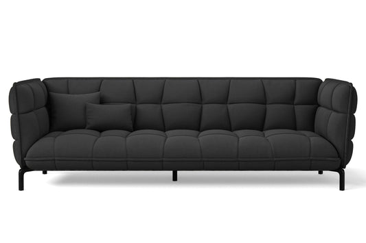 Modica 4 Seater Sofa Black Linen Fabric