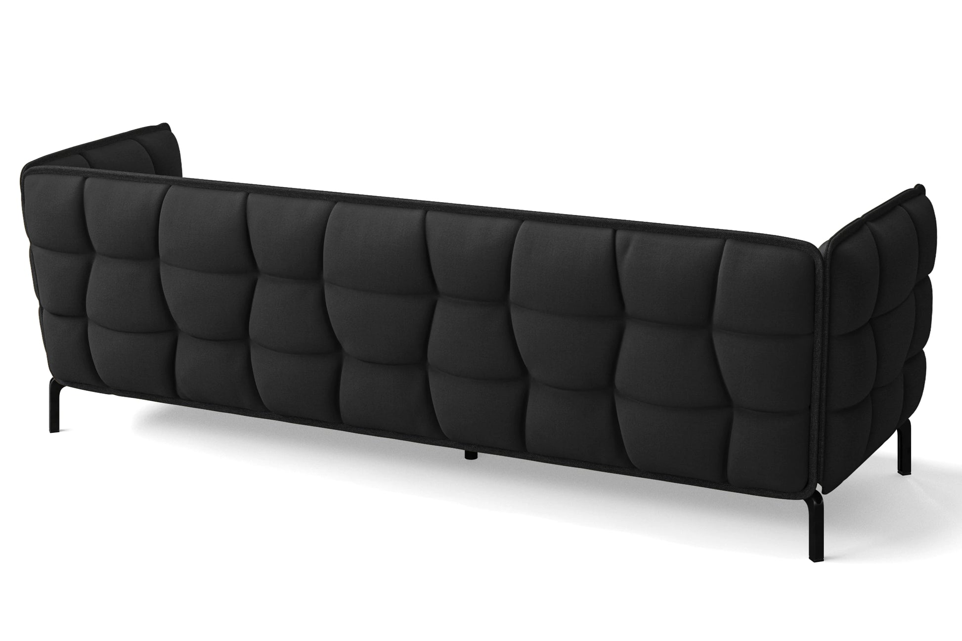 Modica 4 Seater Sofa Black Linen Fabric