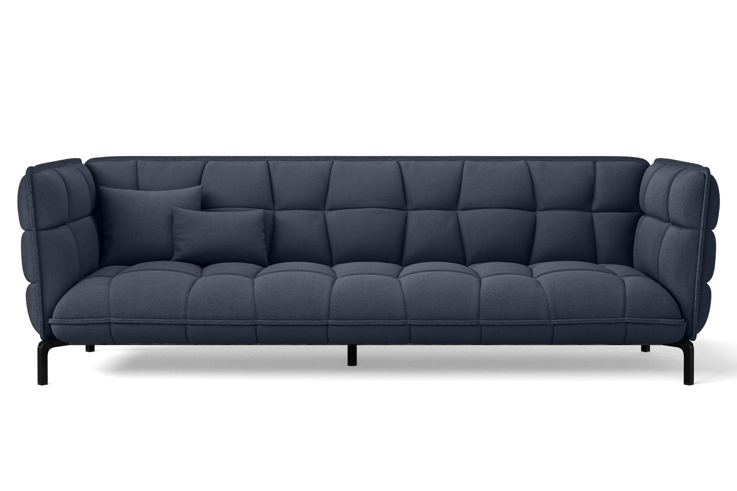 Modica 4 Seater Sofa Dark Blue Linen Fabric