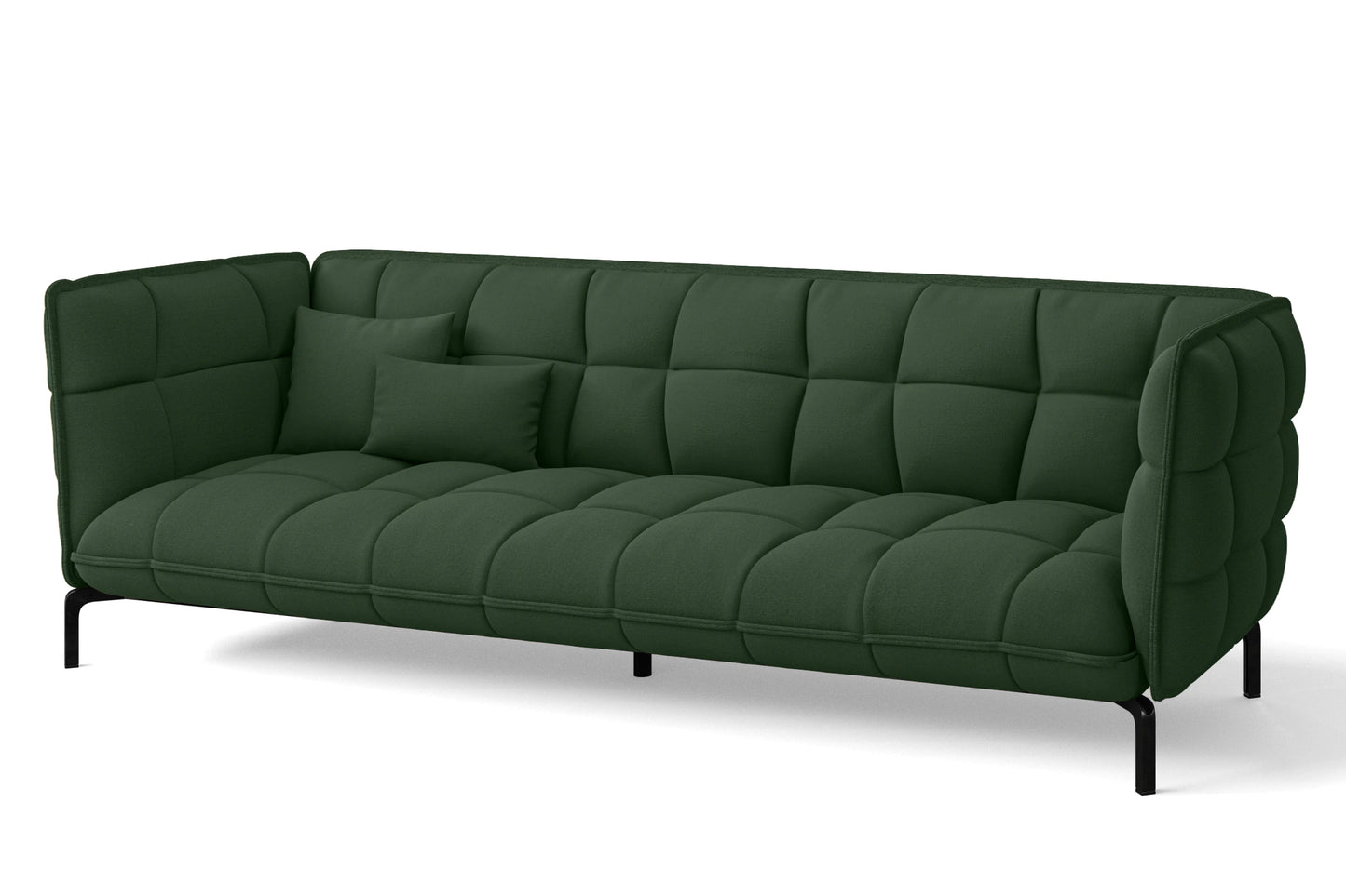 Modica 4 Seater Sofa Forest Green Linen Fabric