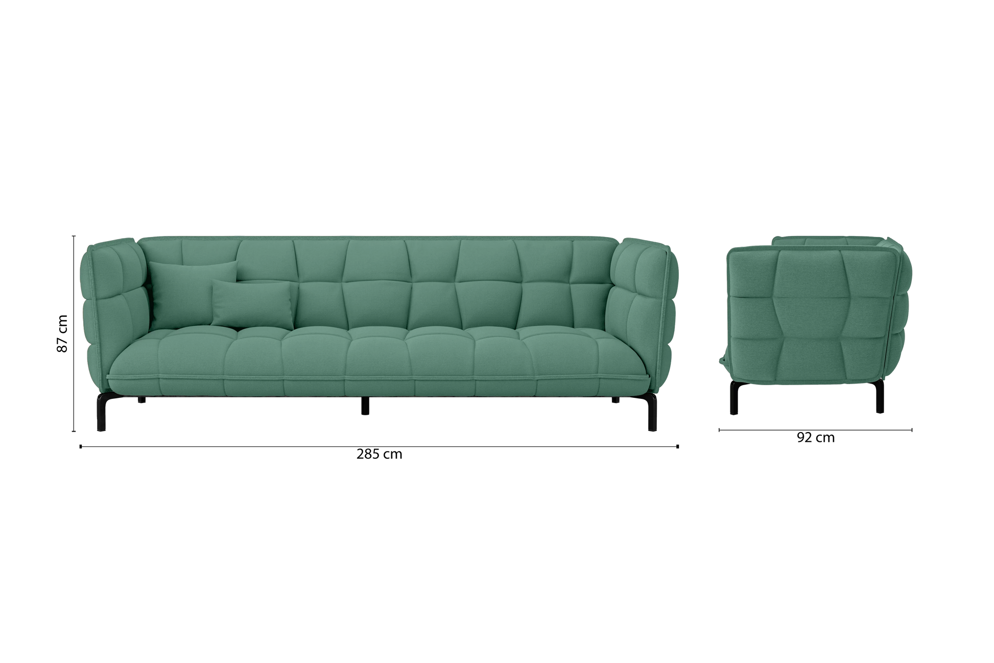 Modica 4 Seater Sofa Mint Green Linen Fabric