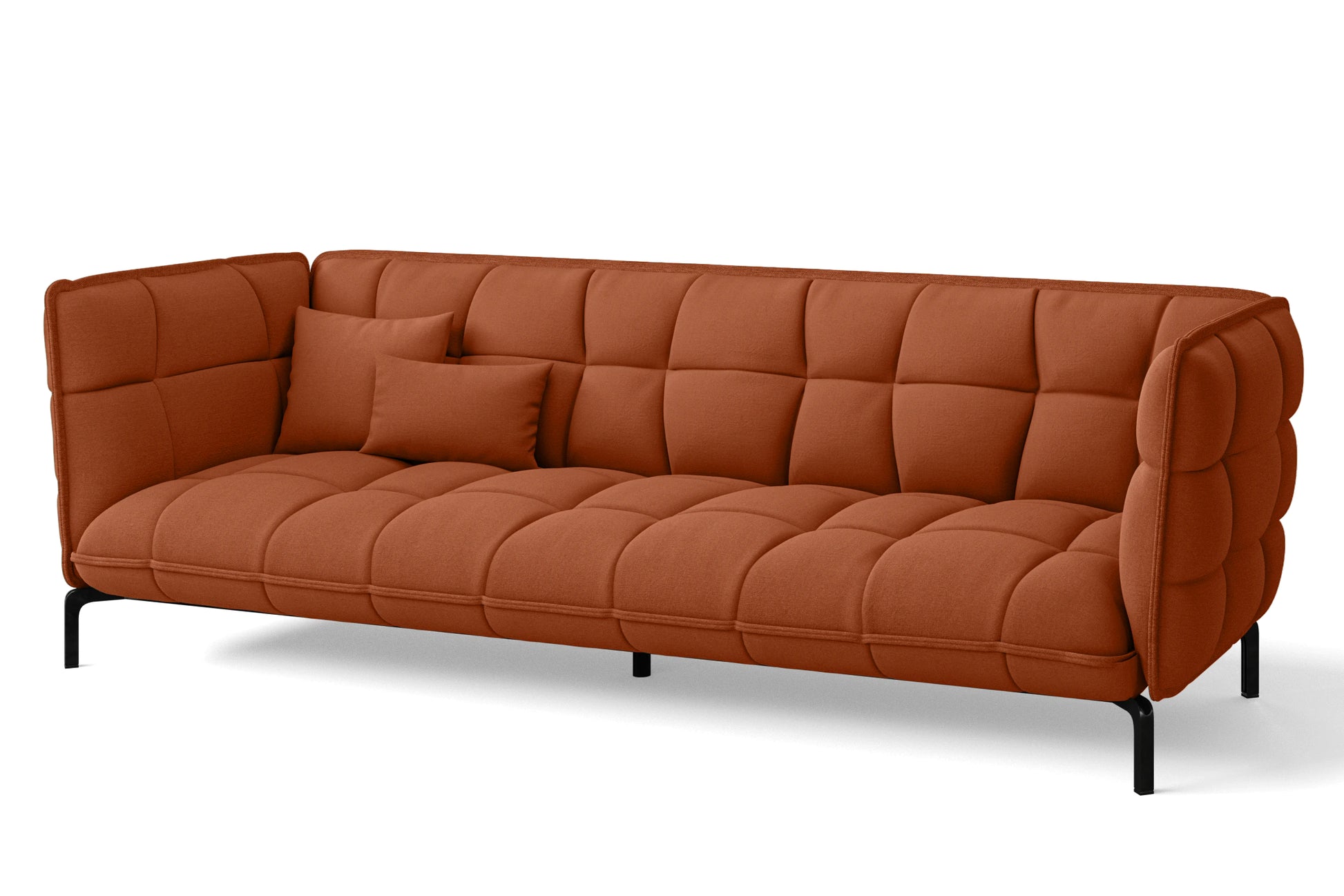 Modica 4 Seater Sofa Orange Linen Fabric