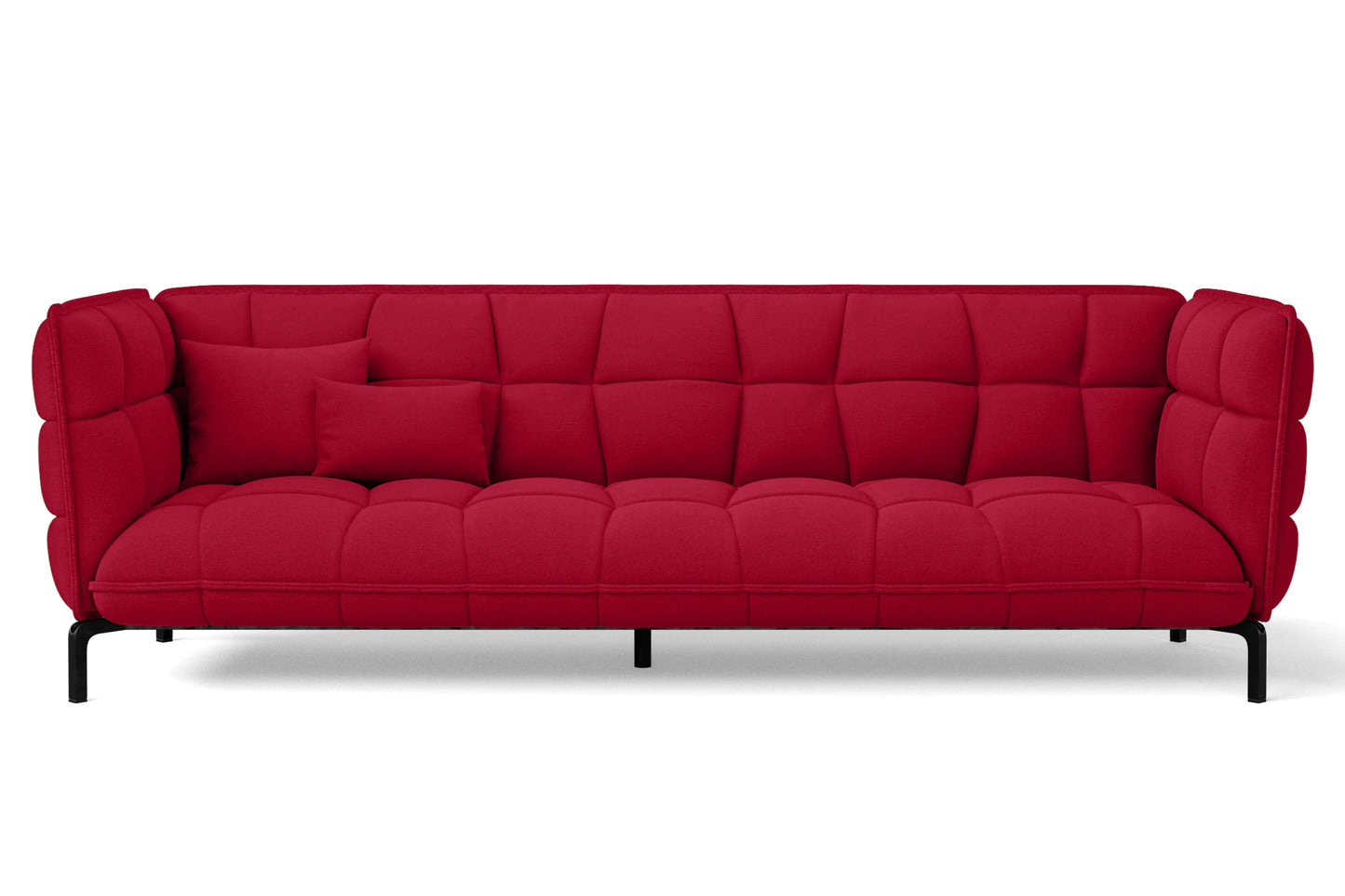 Modica 4 Seater Sofa Red Linen Fabric