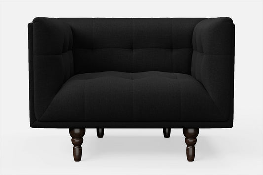 Nahant Armchair Black Linen Fabric