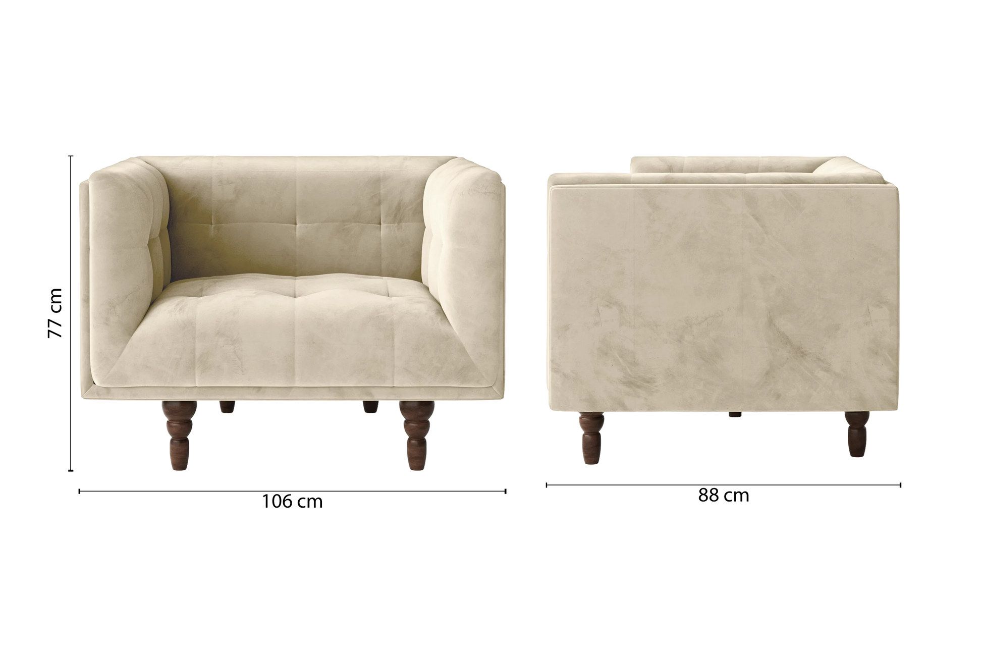 Nahant Armchair Cream Velvet