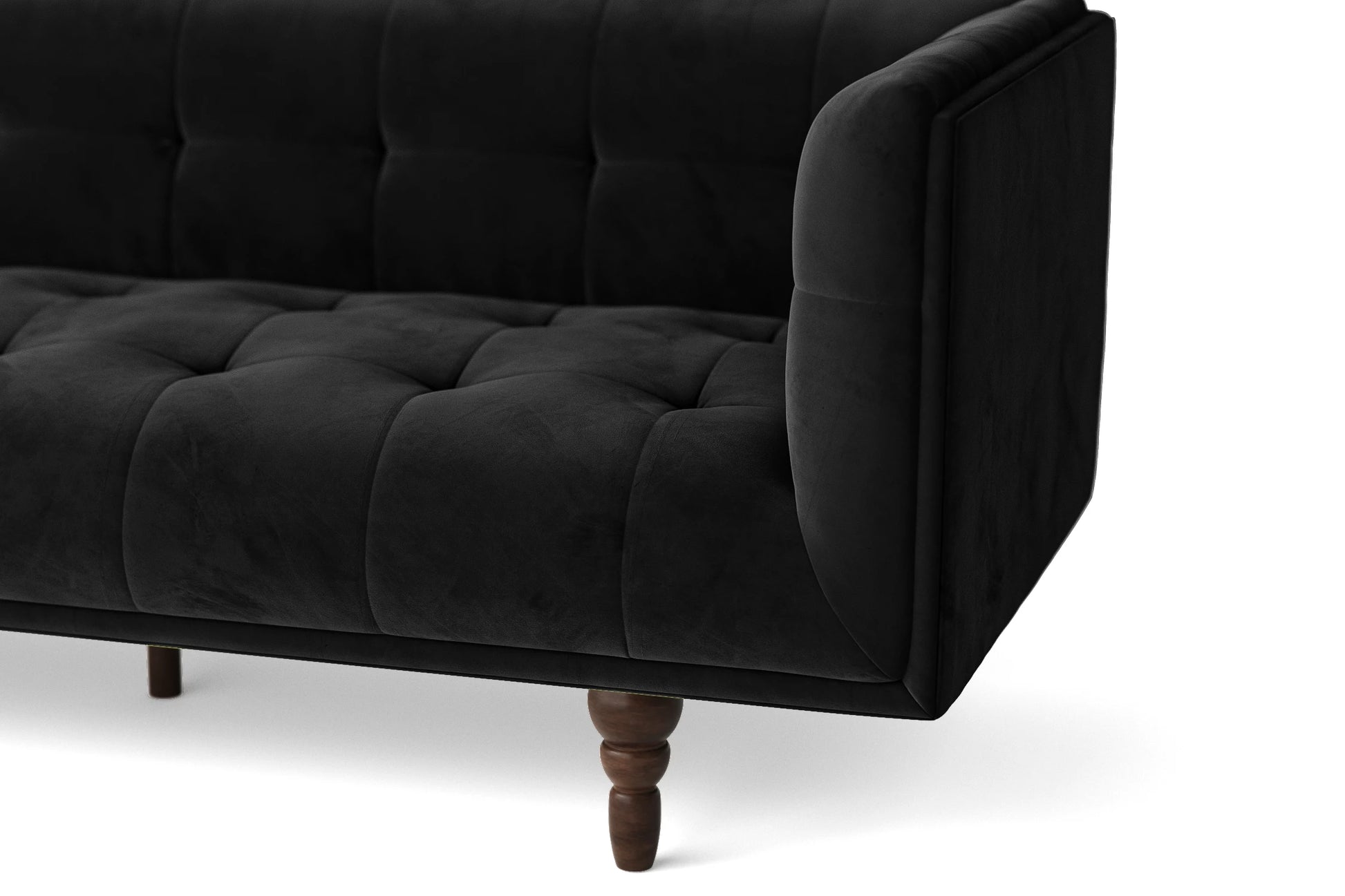 Nahant 2 Seater Sofa Black Velvet