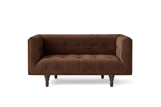 Nahant 2 Seater Sofa Coffee Brown Velvet